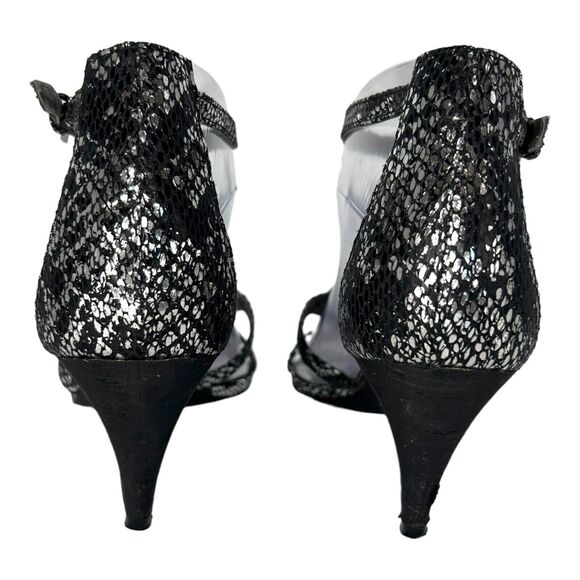 CARLOS SANTANA‎ Starlet Gladiator Black Glitter Crystal Sandals Shoes Size 8 - Picture 6 of 10